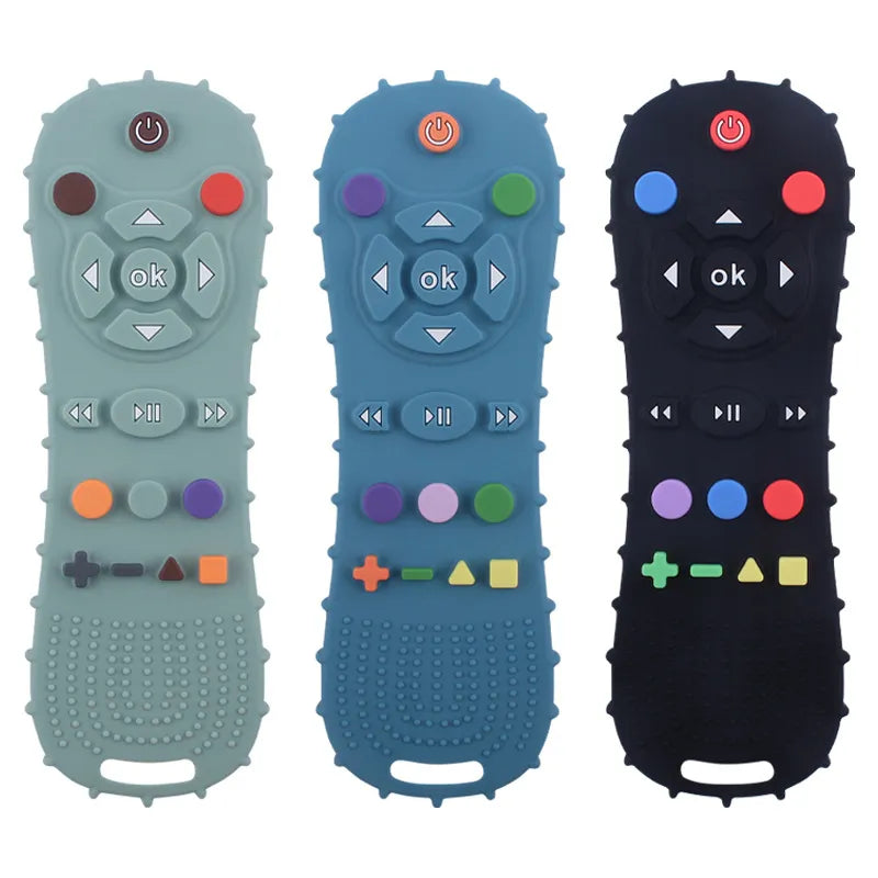 1Pcs Baby Teether TV Remote Control Shape Silicone Teether for Rodent Gum Pain Teething Toy Kids Sensory Educational Toy