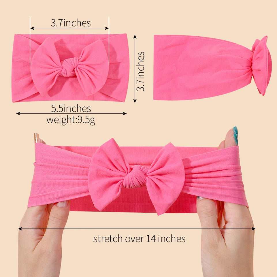 Candy Colors Baby Bowknot Hairband Broadside Headband Kids Girls Boutique Elastic Protect Turban Headwear Kids Hair Accessories