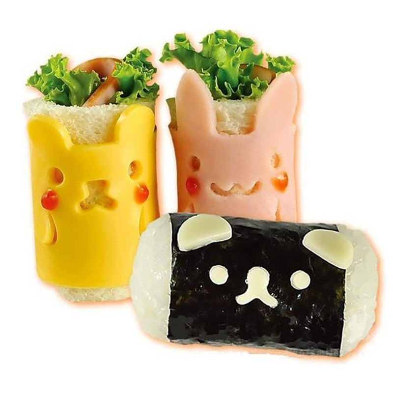 5 in 1 Japanese Sushi Mold DIY Sandwich Rice Ball Mold Kitchen Gadgets Baby Kids Breakfast Mold Sushi Bento Accessoires